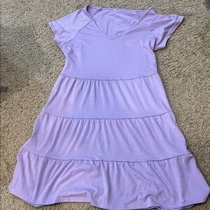 Lavender Tiered V- neck dress
